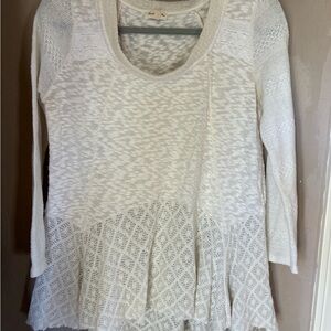 Anthropologie White Knit Women's Top
